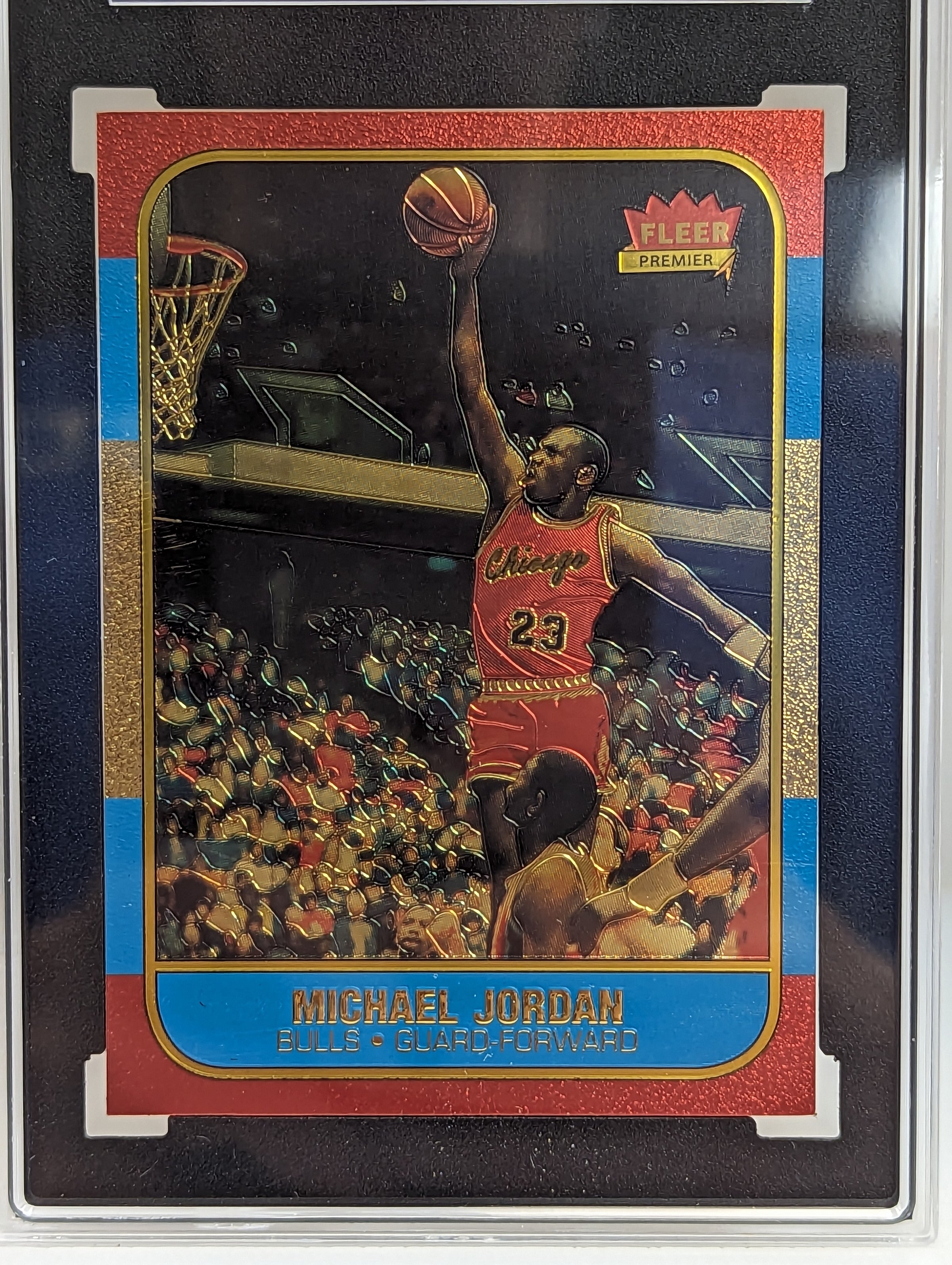 1996-97 Fleer Michael Jordan Brushed Gold Rookie Reprint SGC 1996-97 Fleer Michael Jordan Brushed Gold Rookie Reprint SGC
