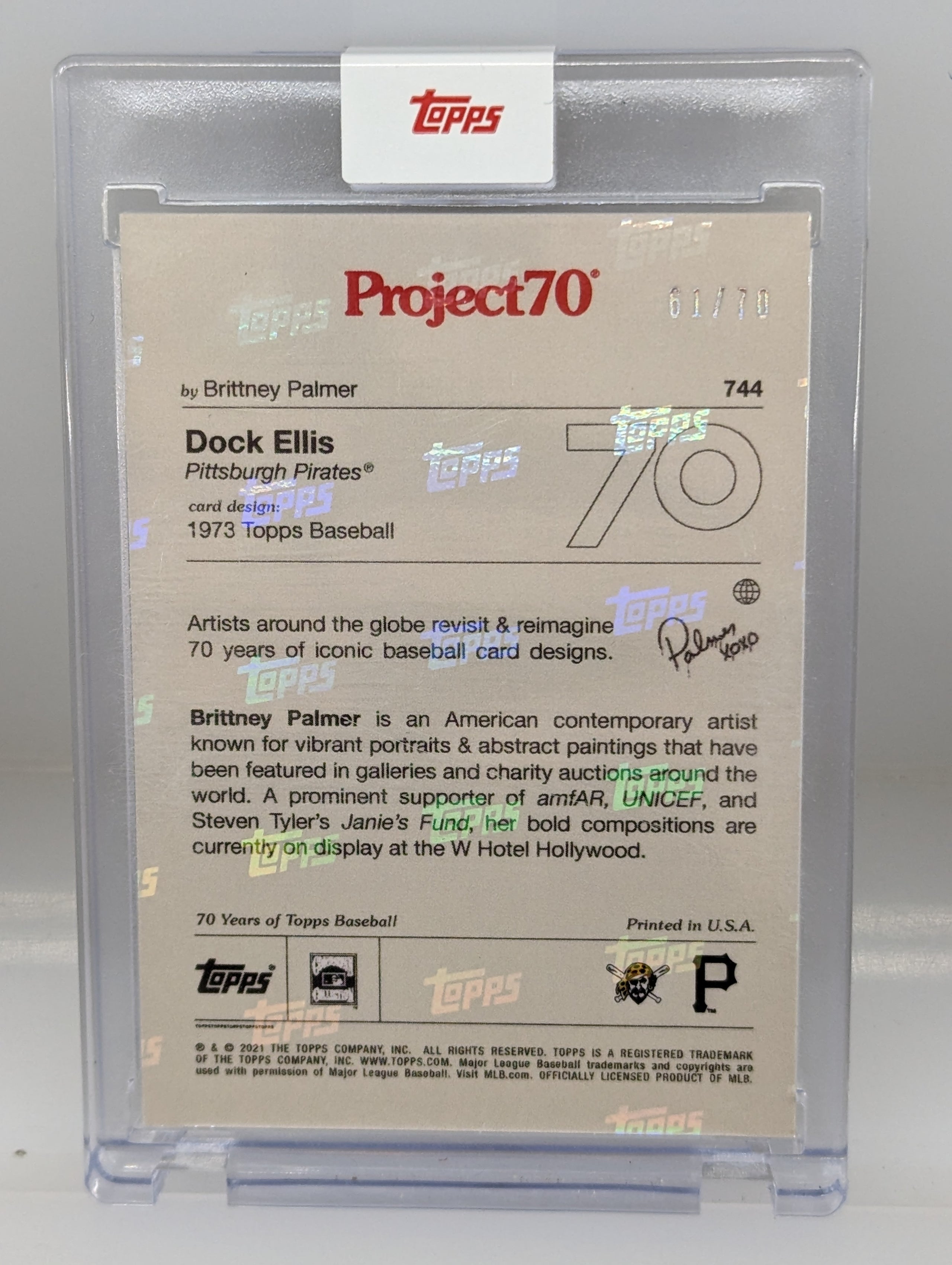 Topps Project70® Card 744 - Dock Ellis by Brittney Palmer - PR: 879
